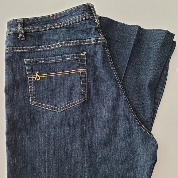 Ashley Stewart High Rise Straight Leg Stretch Jeans Size 16  Blue Comfortable - Picture 4 of 7